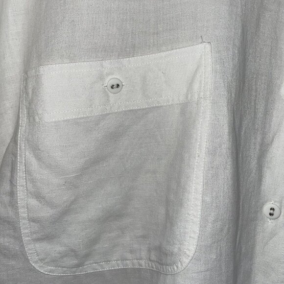 Otto Kern Women's Linen/Cotton Button Front Blouse Sz M Crochet Trim Cottagecore - Picture 3 of 11